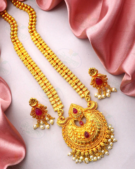 GLOSSY PESHWAI NECKLACE