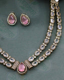 DROPLET PINK STONE NECKLACE