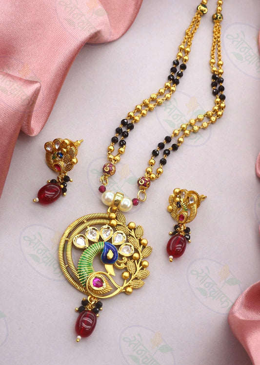 RADIANT PEACOCK RAJWADI MANGALSUTRA