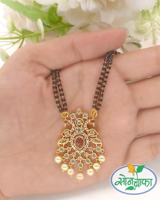 WHITE STONE DESIGNER MANGALSUTRA