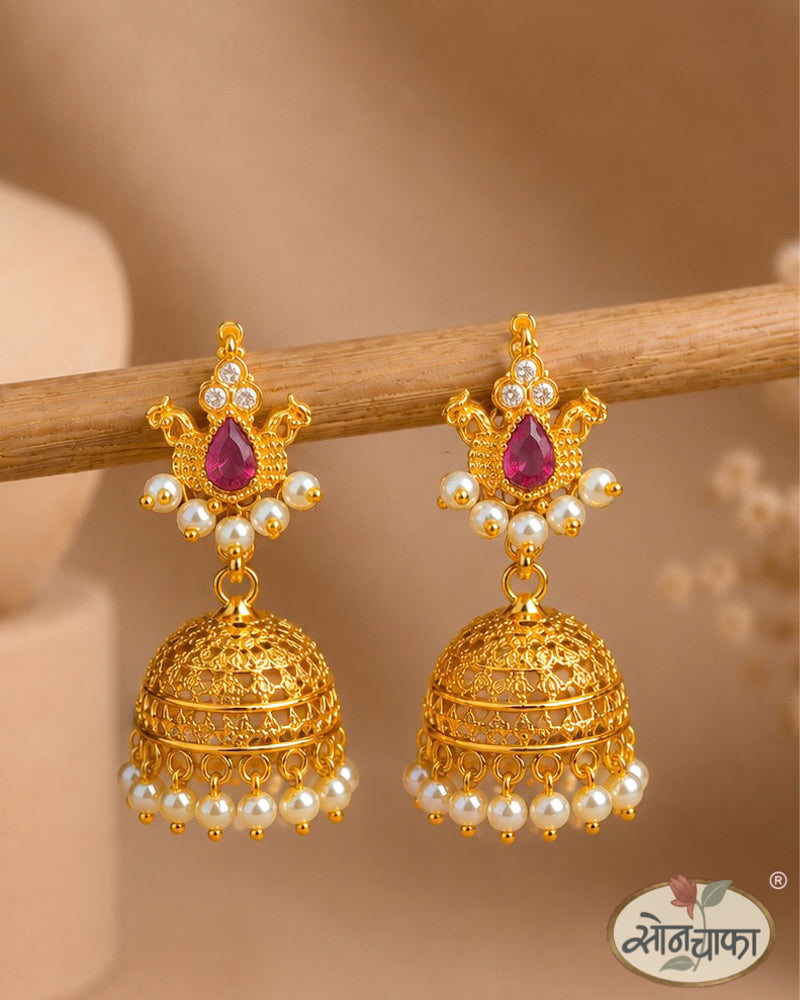 FANCY PEACOCK JHUMKA EARRING