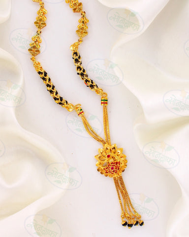 FANCY PEACOCK GOLD PLATED MANGALSUTRA