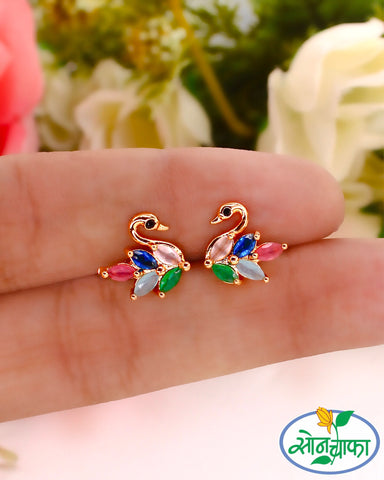 PRETTY SWAN DIAMOND EARRINGS