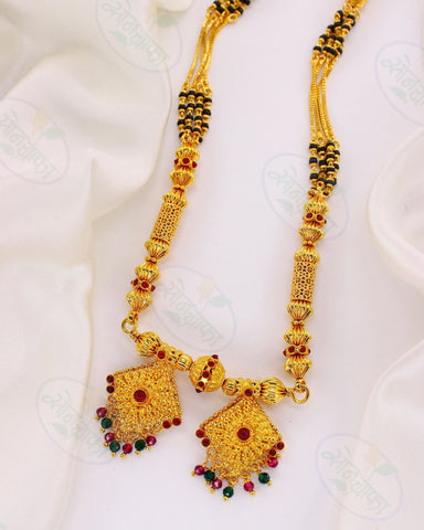 Choker Chandukaka Saraf Long Ganthan Design Chandukaka Saraf