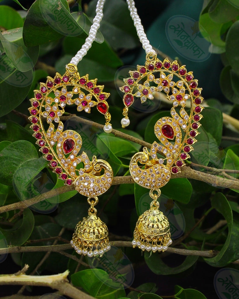 Peacock Design Ear-Cuff Jhumkas From Accessory Villa - South India Jewels | Ear  cuff earings, Full ear earrings, Ear cuff