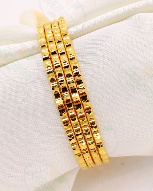 ROYAL TEXTURED GOLD PLATED BANGLES