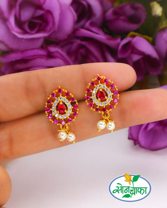 SUBTLE SHIMMER PEARL & DIAMOND EARRINGS