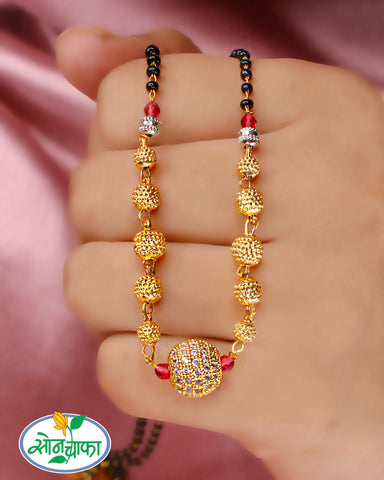 FANCY GOLDEN BEADS MANGALSUTRA