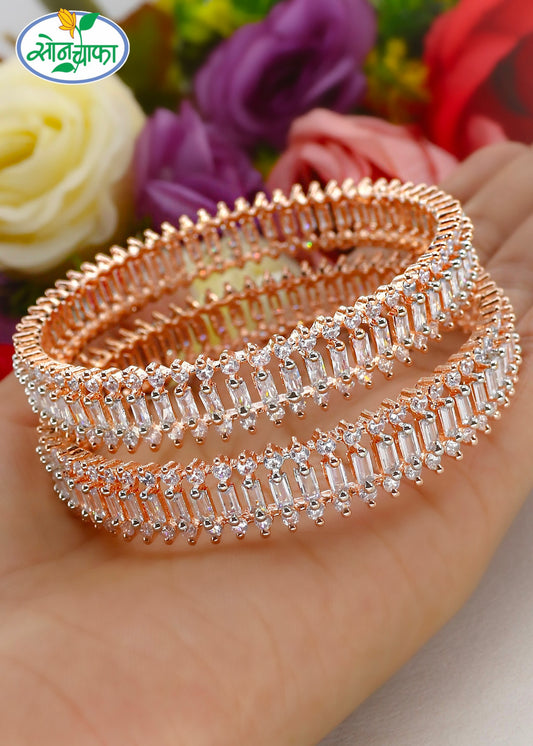 SHIMMERING  ROSE GOLD BANGLES