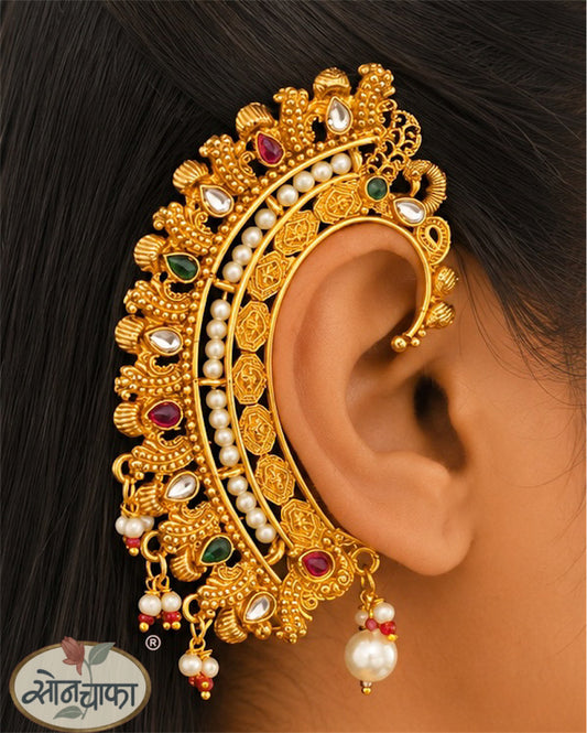DELICATE PEACOCK DESIGNE ANTIQUE EAR-CUFF