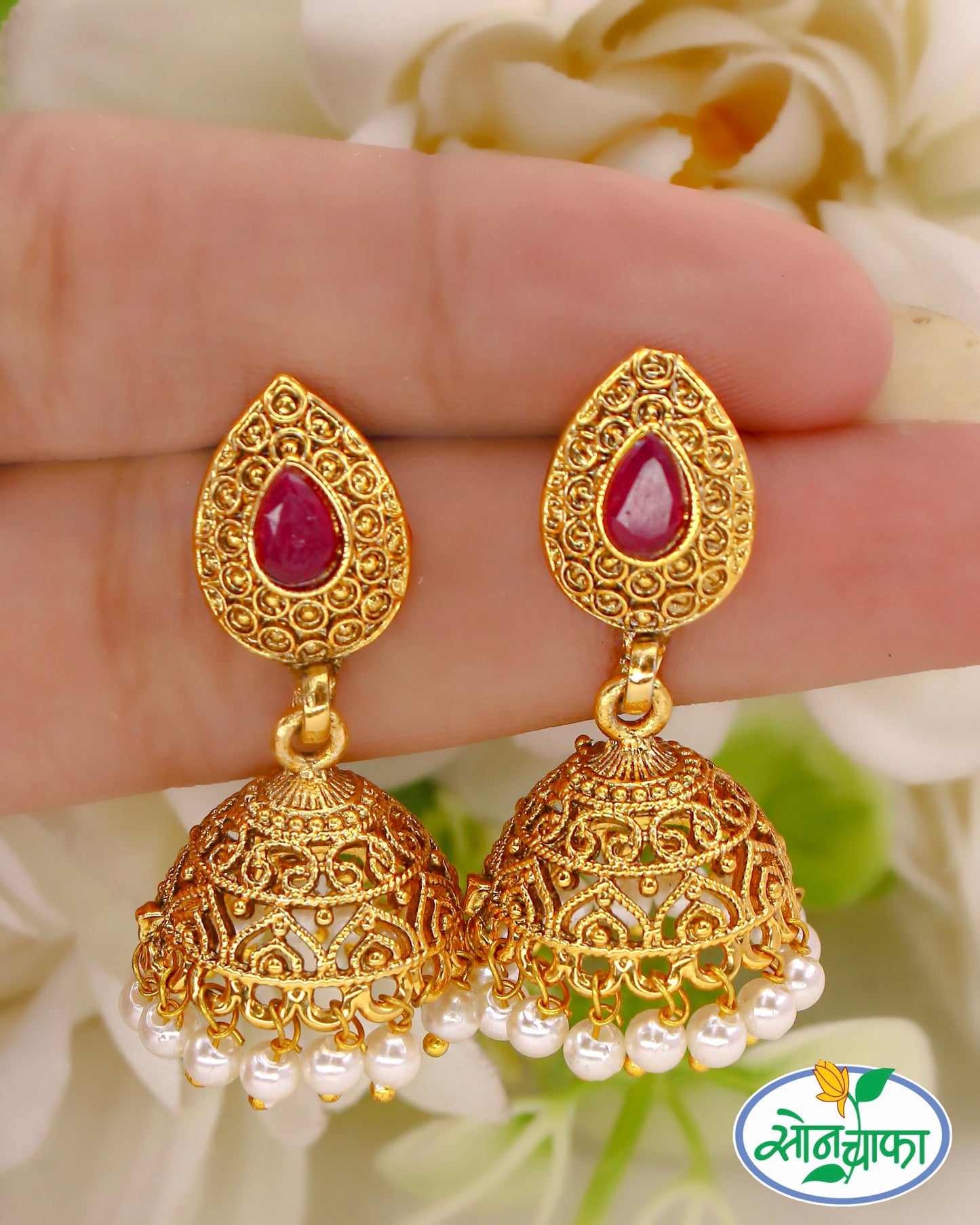 DROPLET DESIGNER JHUMKI EARRINGS