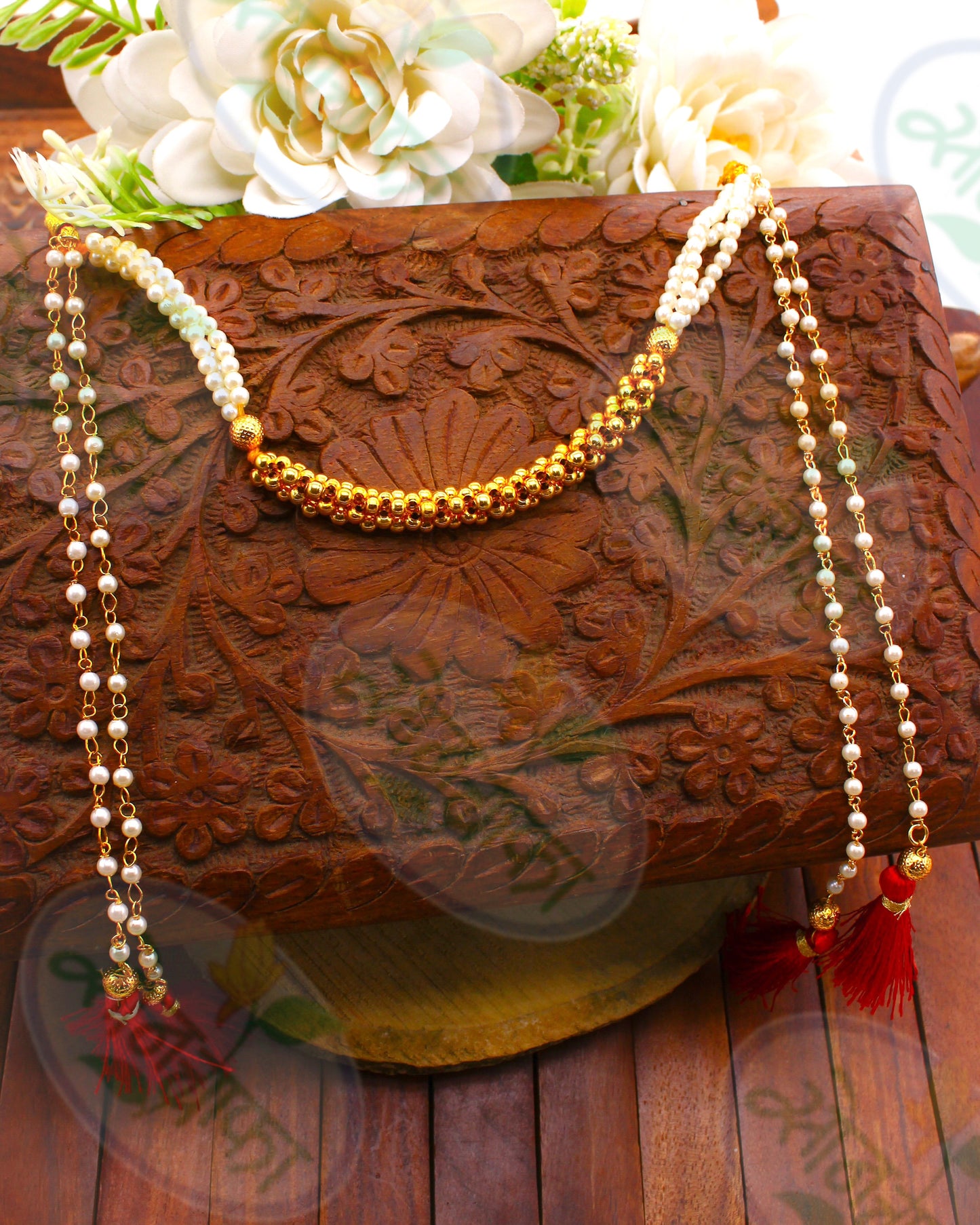 CLASSY PEARL BEADS MUNDAVALYA