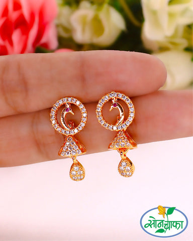 SHIMMERING PEACOCK DIAMOND EARRINGS