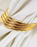 PLAIN GOLD PLATED 4 PC BANGLES