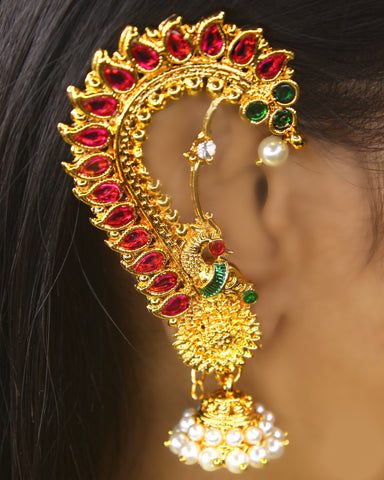 CHARMING PEACOCK EAR-CUFF