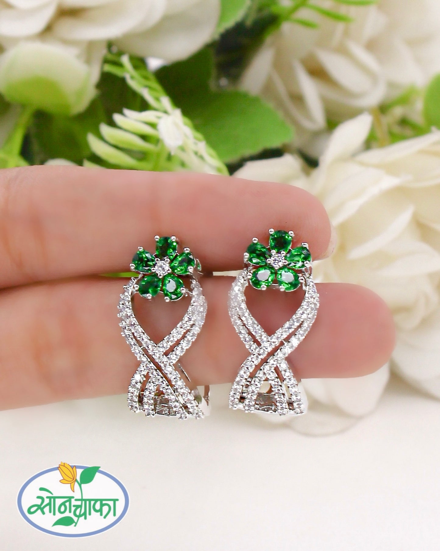 FLORAL SWING DIAMOND EARRINGS