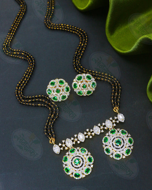 GLAMOROUS GILT DIAMOND MANGALSUTRA