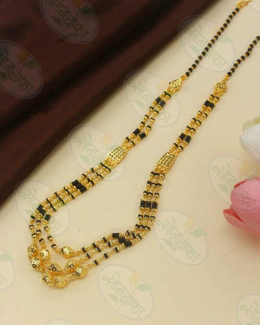APPEALING THREE LAYERS GOLD PLATED MANGALSUTRA