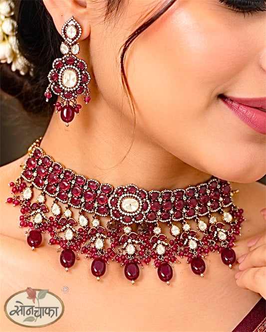 EMERALD PINK DROP NECKLACE