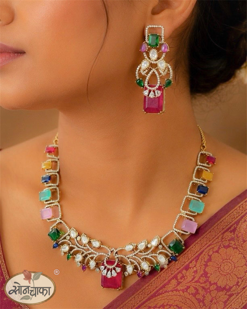 MULTI COLOUR DESIGNER RAJASI NECLACE
