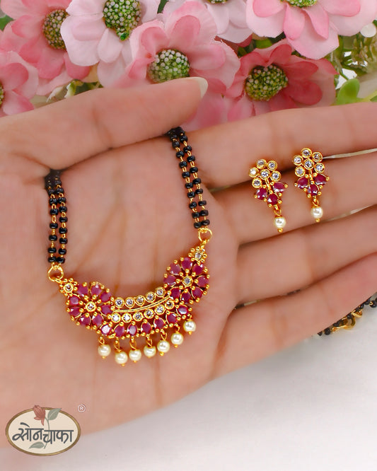FLORET PINK STONE MANGALSUTRA