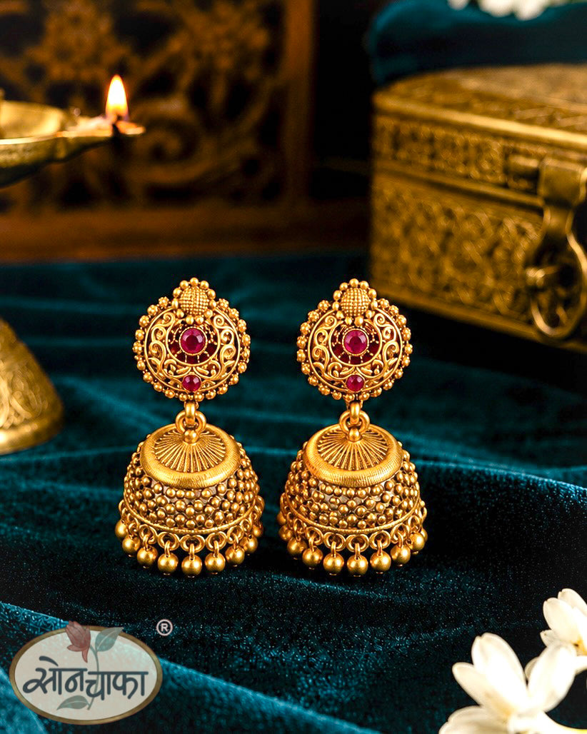 IMPRESSIVE ANTIQUE JHUMKA
