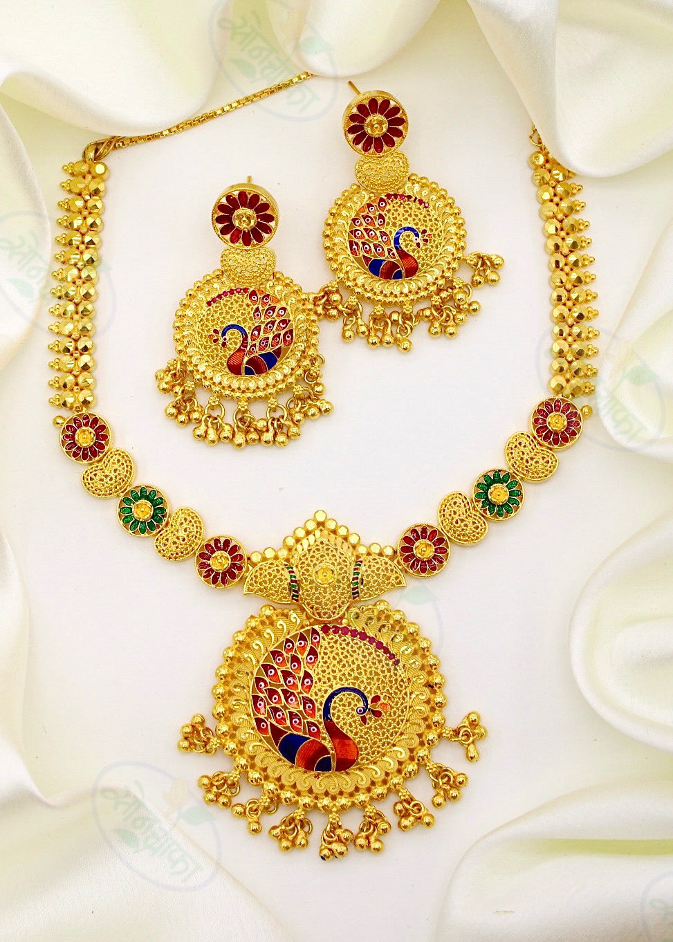 DAZZLING PEACOCK DESIGNER NECKLACE