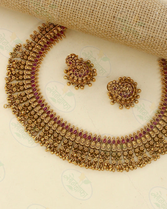 ART OF NAKSHI ANTIQUE NECKLACE SET