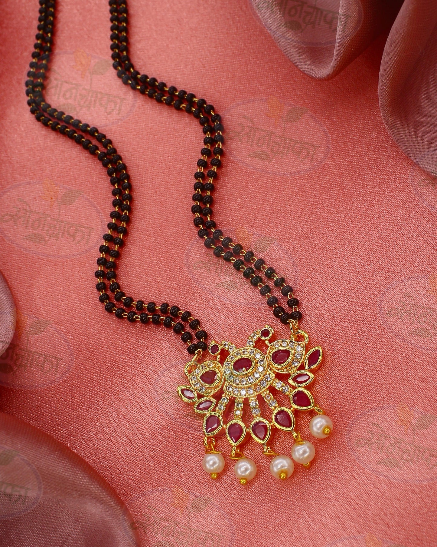 DROPLET PINK STONE MANGALSUTRA