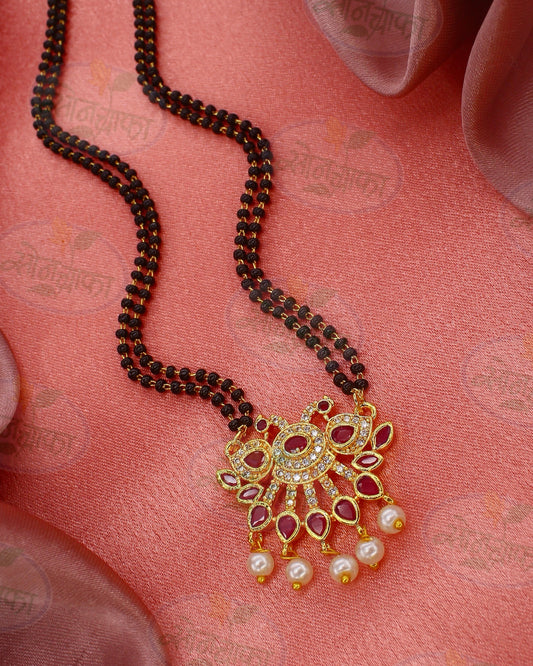 DROPLET PINK STONE MANGALSUTRA