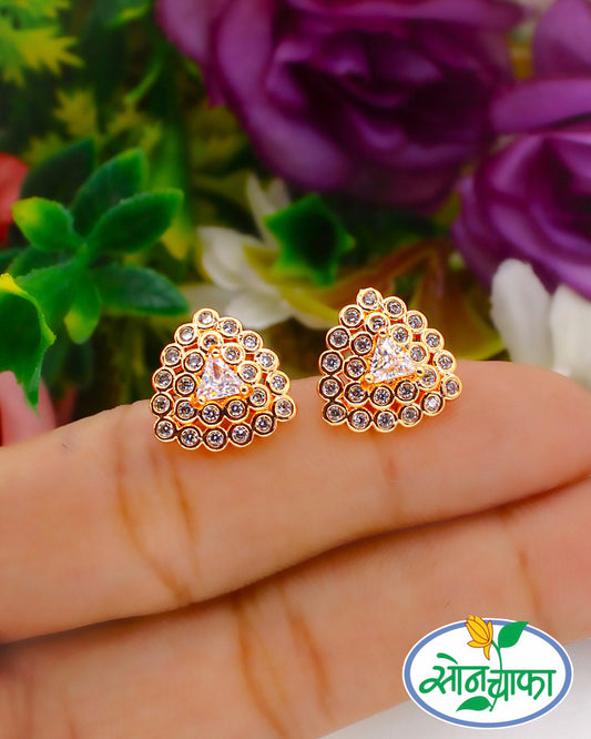 GEOMATRIC ARRAY DIAMOND STUD EARRINGS
