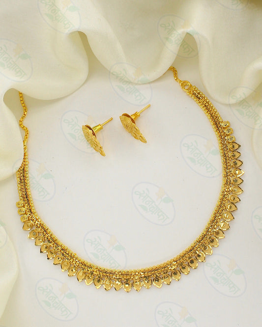 LEAF DESIGNER GOLD PLATED NECKLACE