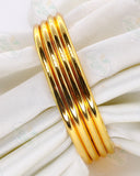 PLAIN GOLD PLATED 4 PC BANGLES