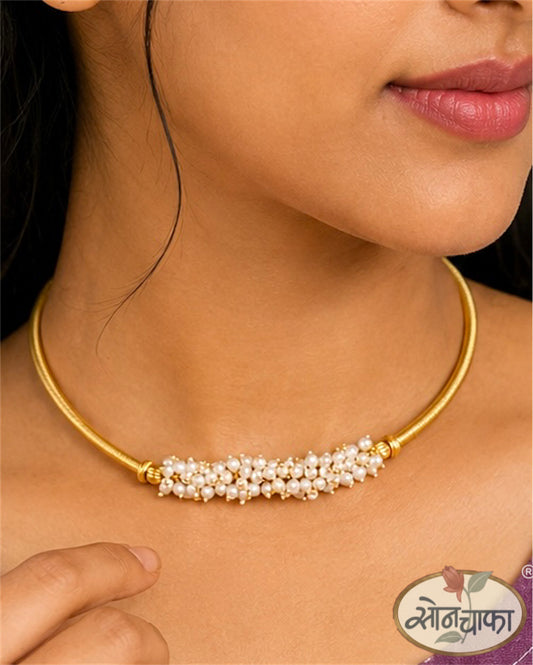 PEARL BEADS SARI NECKLACE