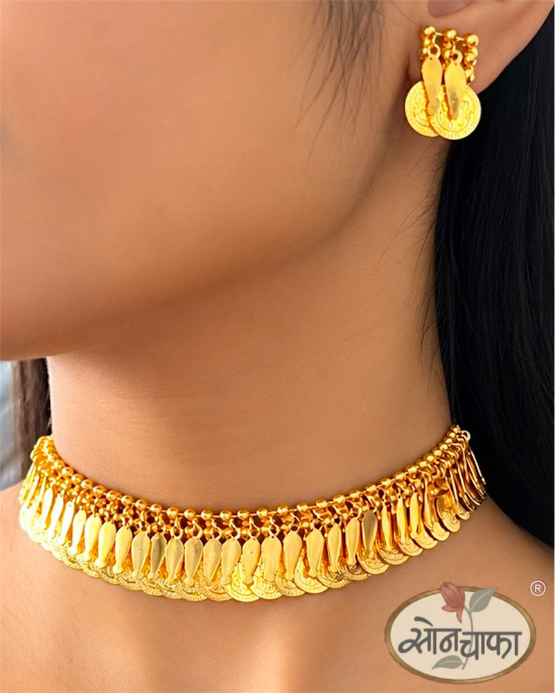 ELEGANT TRADITIONAL COIN CHOKAR SET