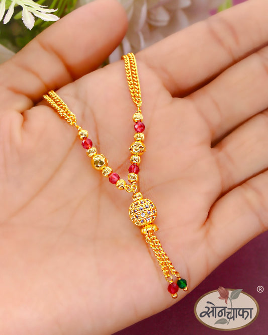 FANCY GOLDEN BEADS MANGALSUTRA