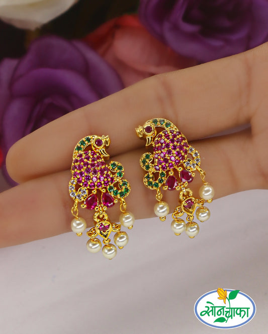 OPULENT ALLURE PEACOCK EARRINGS