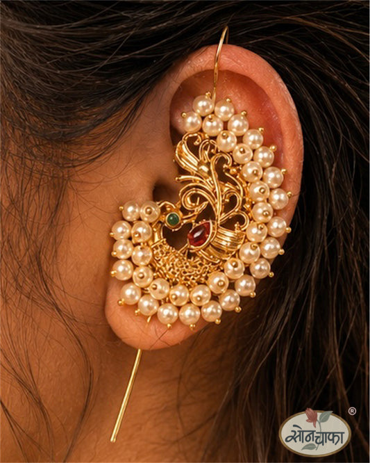ROYAL ELEGANCE PEACOCK EAR-CUFF