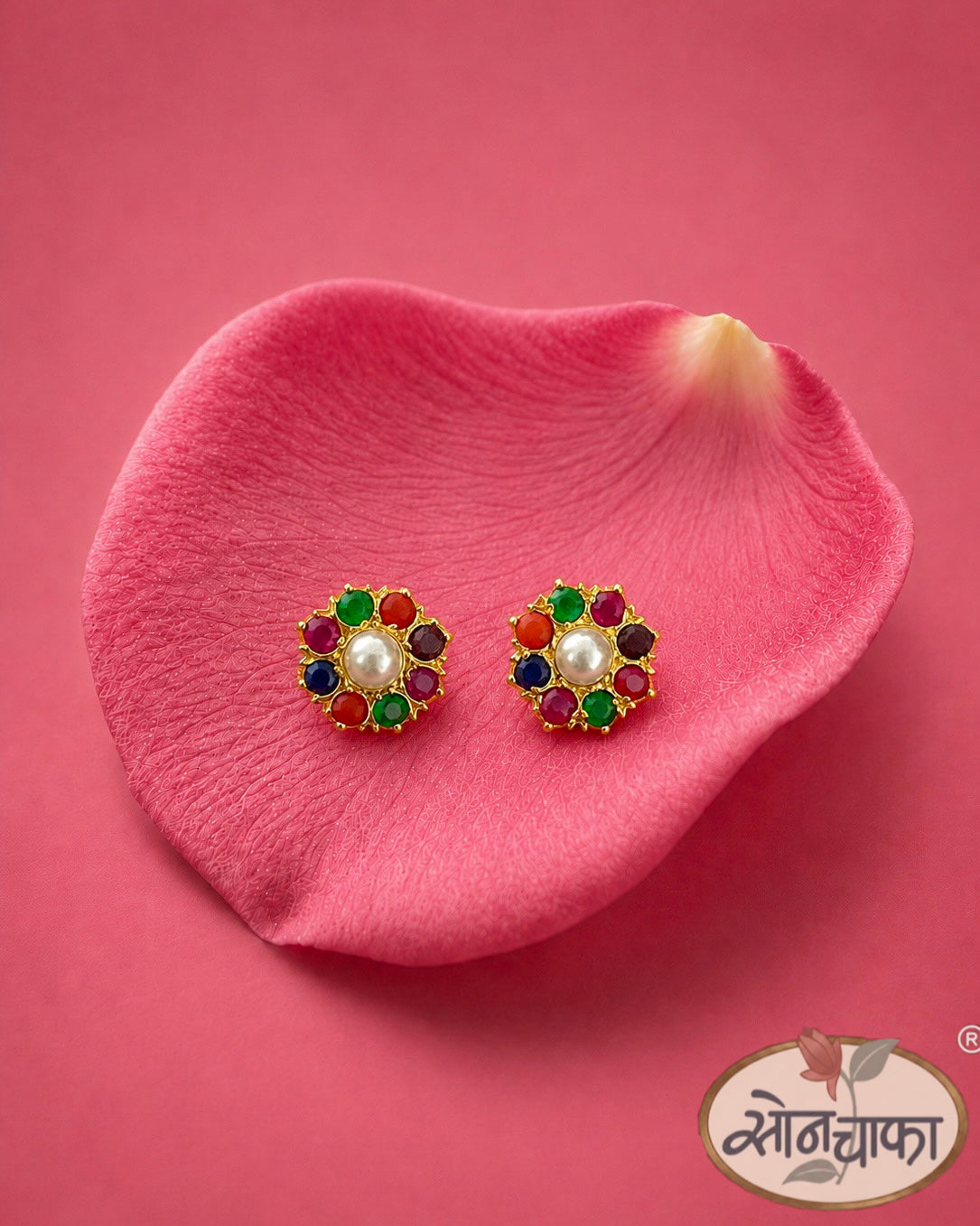 BEAUTIFUL NAVRATNA STUDS