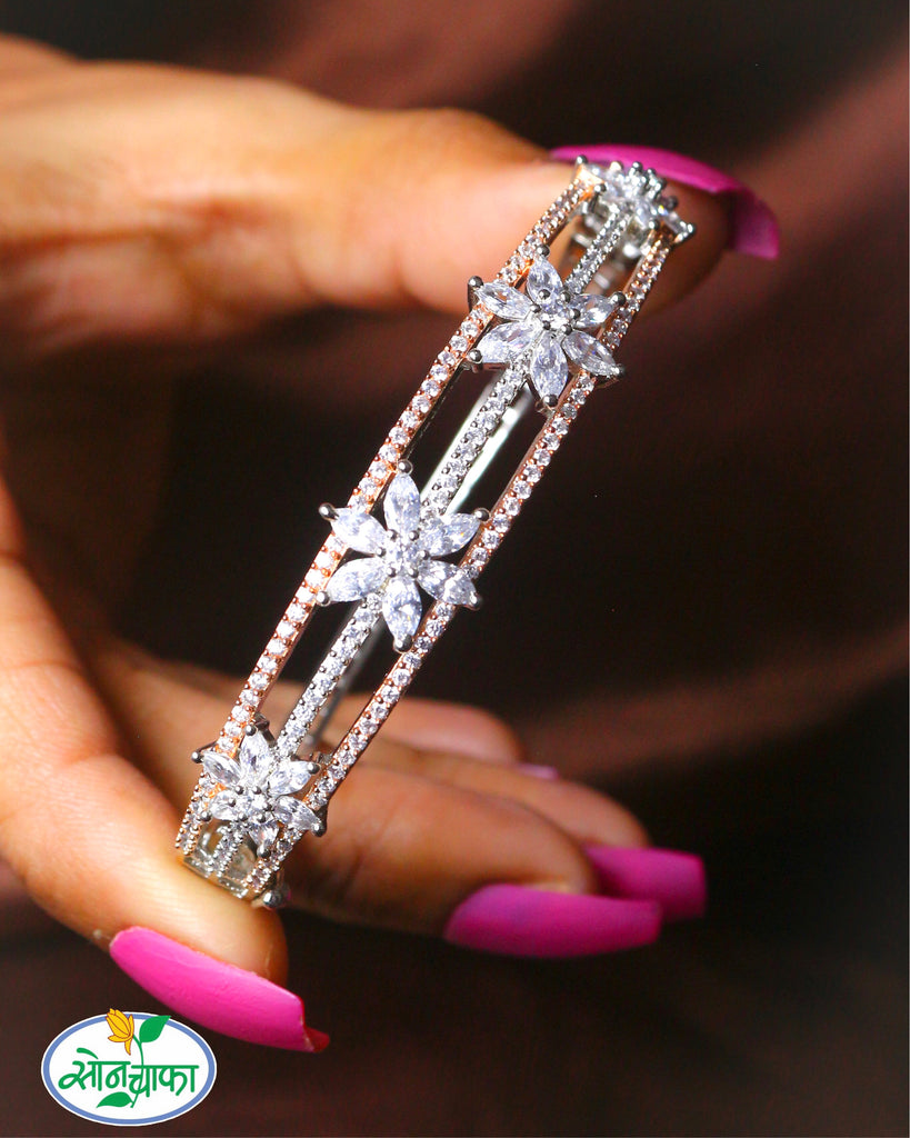 Designer Silver Plated American Diamond Bracelet – Putstyle