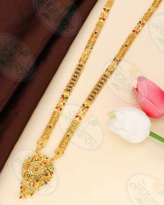 GRACY FLORAL GOLDEN MANGALSUTRA