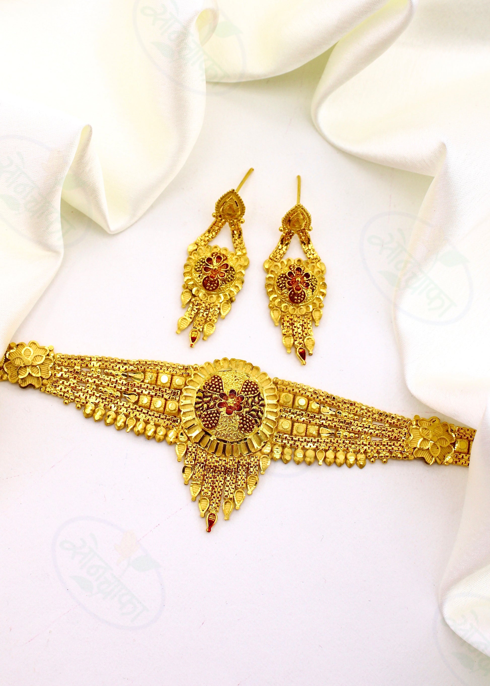 STYLISED GOLD PLATED CHOKER - Main Image