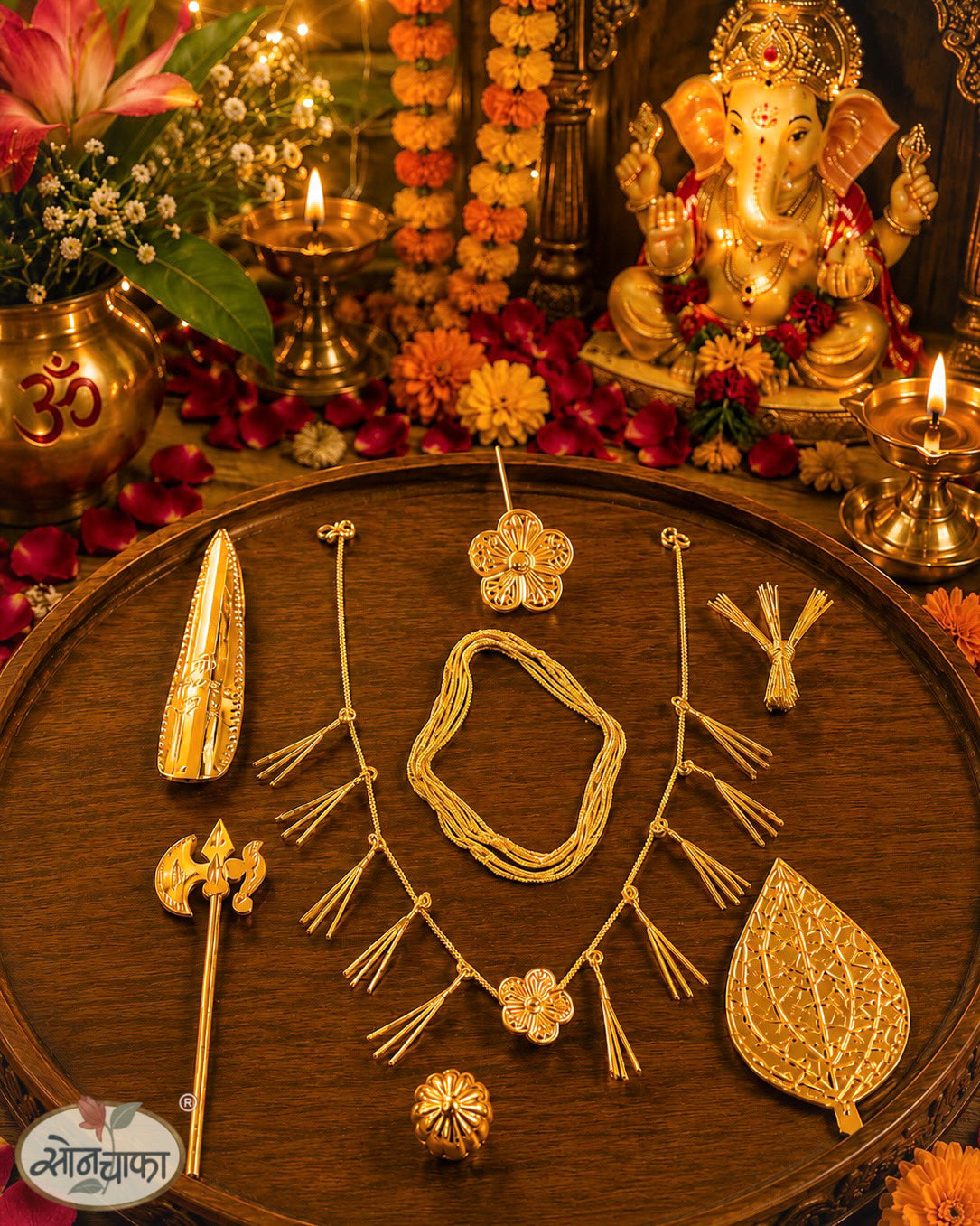 SILVER GANPATI COMBO SET