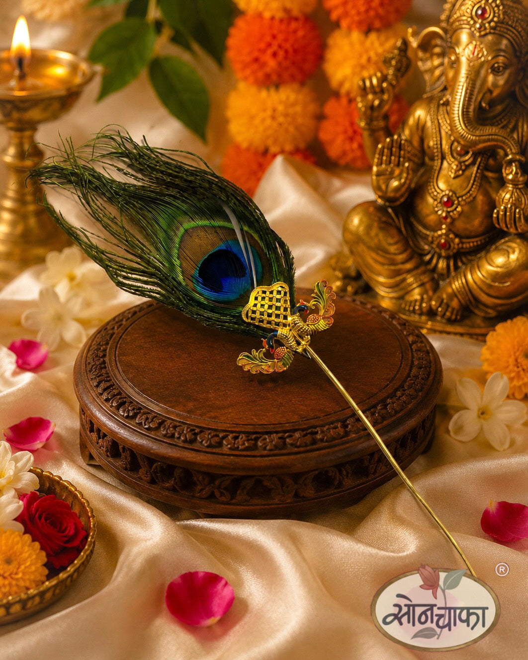 GANPATI  PEACOCK DESIGNE MORPIS