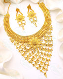 ROYAL MAJESTIC GOLD PLATED FLORAL NECKLACE