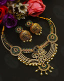 GLAMOROUS PEACOCK DESIGNER PEARL NECKLACE