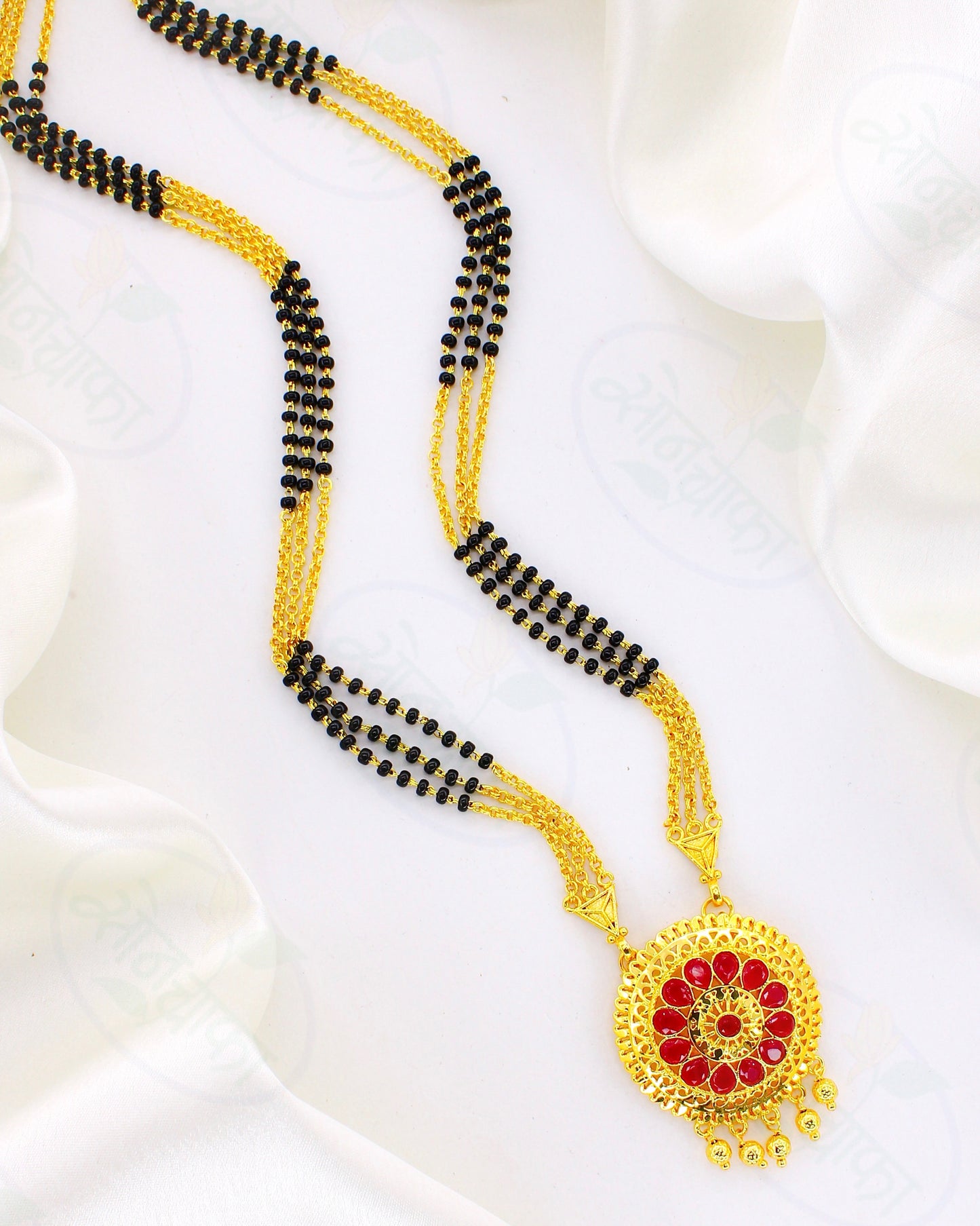 FANCY PINK STONE MANGALSUTRA
