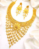 ROYAL MAJESTIC GOLD PLATED FLORAL NECKLACE