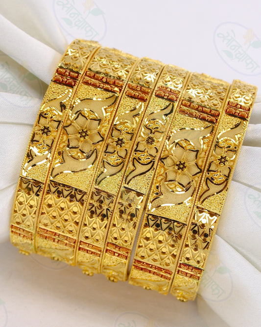 FLOWERET GOLD PLATED BANGLES