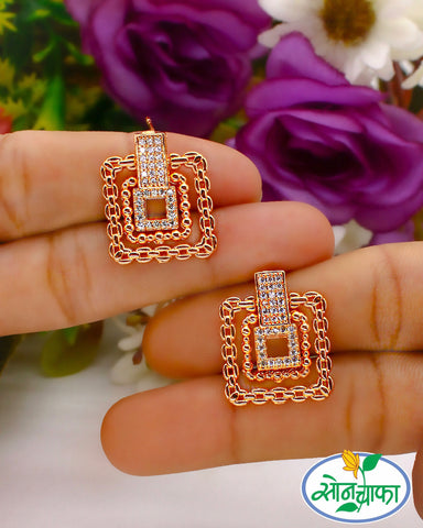 RAVISHING SQUARE SHAPE DIAMOND EARRINGS